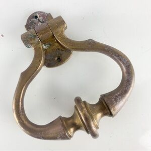 Antique Vintage Heavy Metal Brass Door Knocker Williamsburg Hollywood Regency